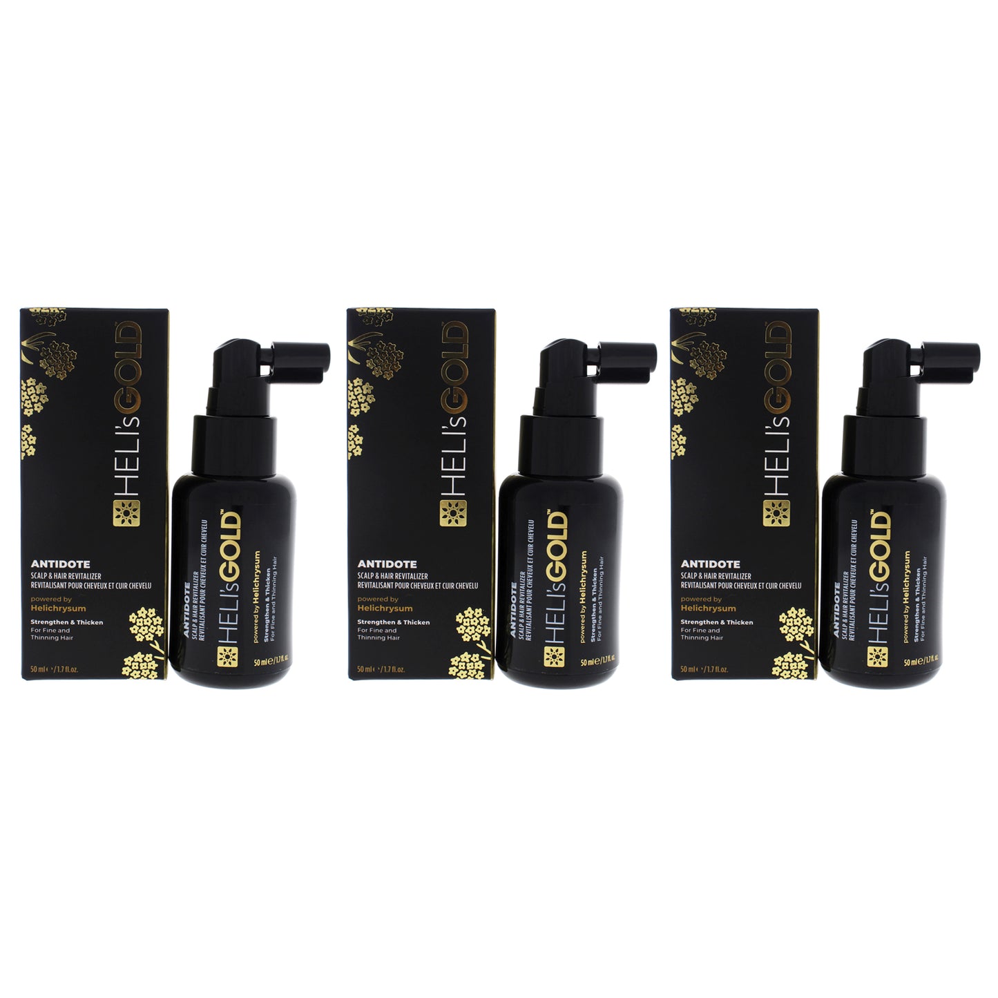 Helis Gold Antidote Scalp and Hair Revitalizer - Pack of 3