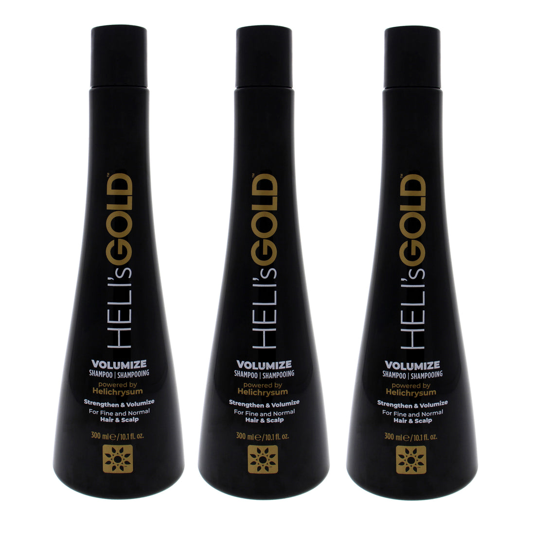 Volumize Shampoo by Helis Gold for Unisex - 10.1 oz Shampoo - Pack of 3