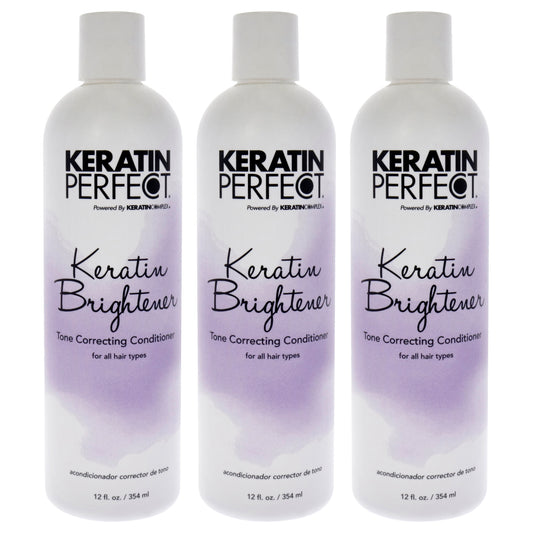 Keratin Brightener Conditioner by Keratin Perfect for Unisex - 12 oz Conditioner - Pack of 3