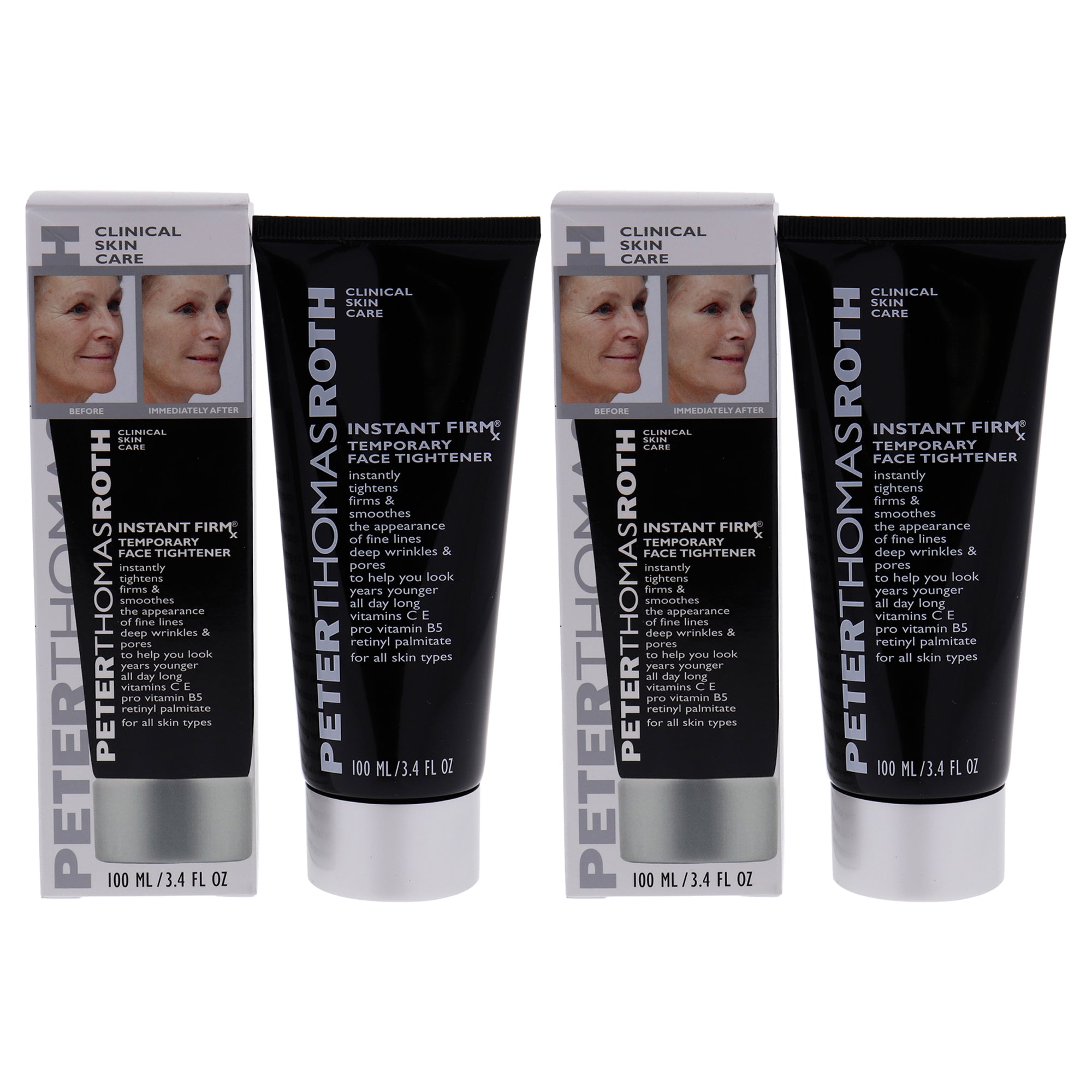 Instant Firmx Temporary Face Tightener by Peter Thomas Roth for Unisex - 3.4 oz Cream - Pack of 2