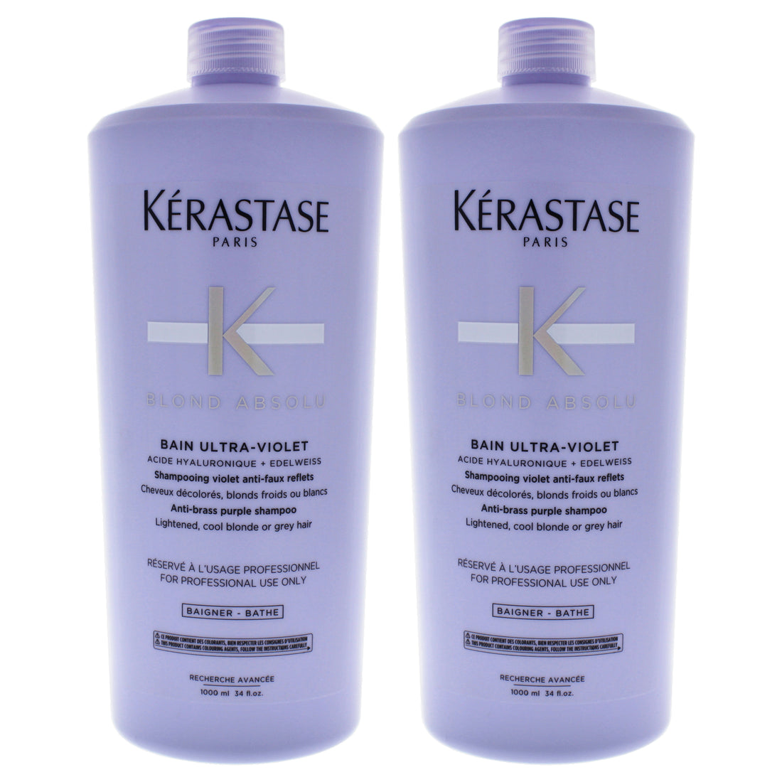 Blonde Absolu Bain Ultra Violet Shampoo by Kerastase for Unisex - 33.8 oz Shampoo - Pack of 2