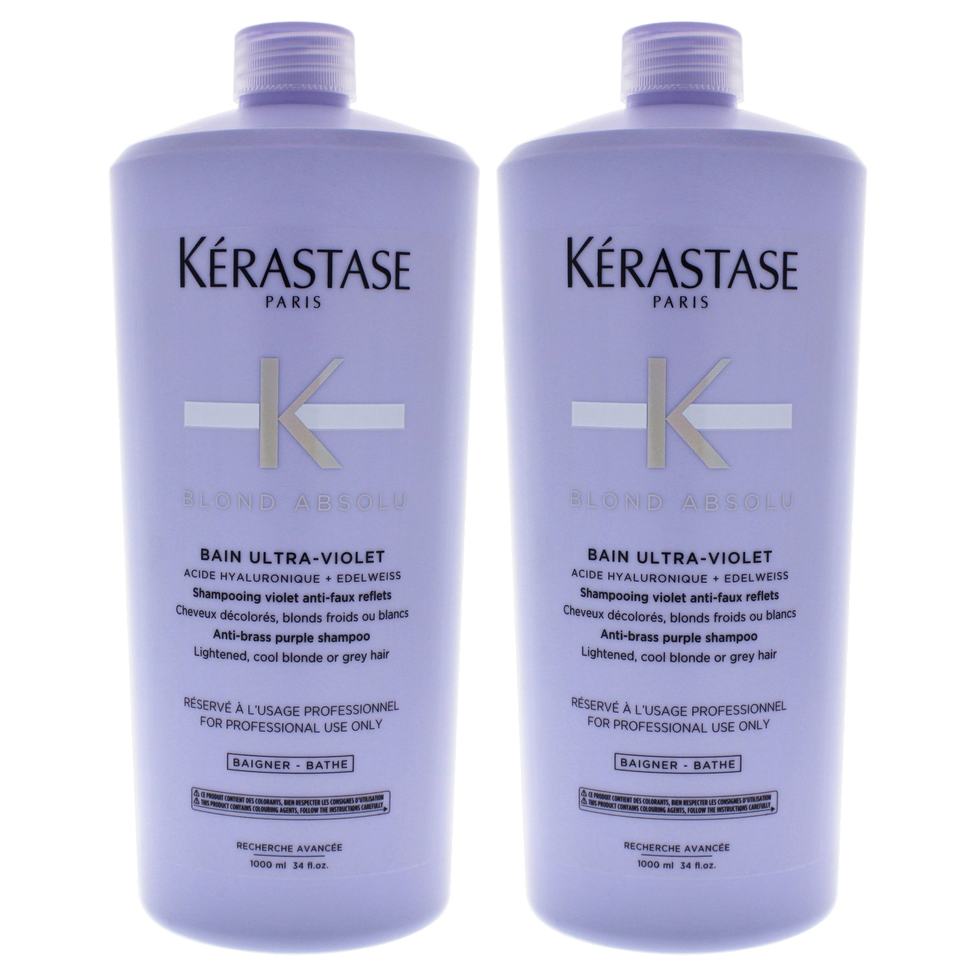 Blonde Absolu Bain Ultra Violet Shampoo by Kerastase for Unisex - 33.8 oz Shampoo - Pack of 2