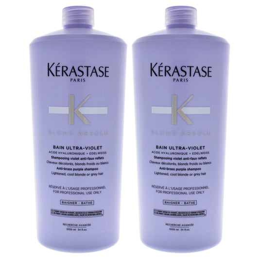 Blonde Absolu Bain Ultra Violet Shampoo by Kerastase for Unisex - 33.8 oz Shampoo - Pack of 2