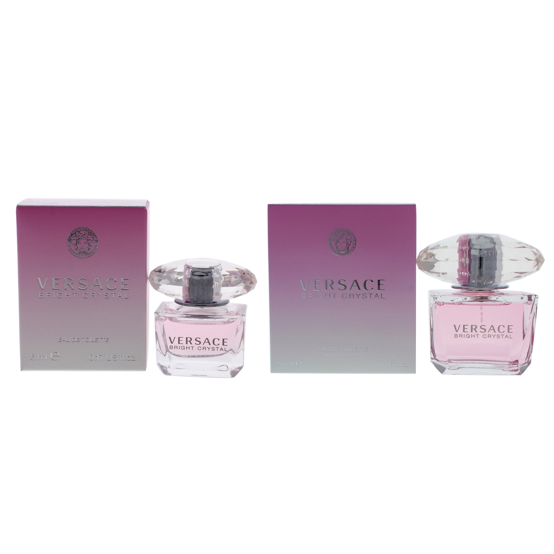 Versace Bright Crystal Kit by Versace for Women - 2 Pc Kit 3oz EDT Spray, 5ml EDT Splash (Mini)