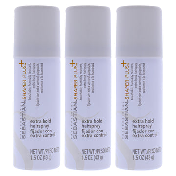 Shaper Plus - Travel Size by Sebastian for Unisex - 1.5 oz Hair Spray - Pack of 3