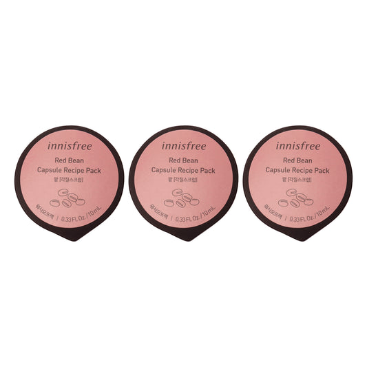 Capsule Recipe Pack Mask - Red Bean by Innisfree for Unisex - 0.33 oz Mask - Pack of 3