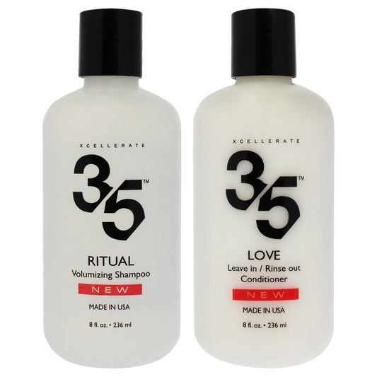 Ritual Volumizing Shampoo and Love Leave-In Conditioner Kit by Xcellerate35 for Unisex - 2 Pc Kit 8oz Shampoo, 8oz Conditioner