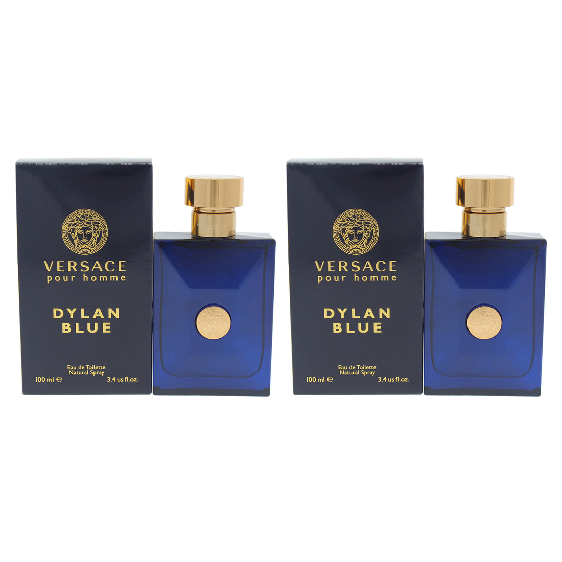 Dylan Blue by Versace for Men - 3.4 oz EDT Spray - Pack of 2