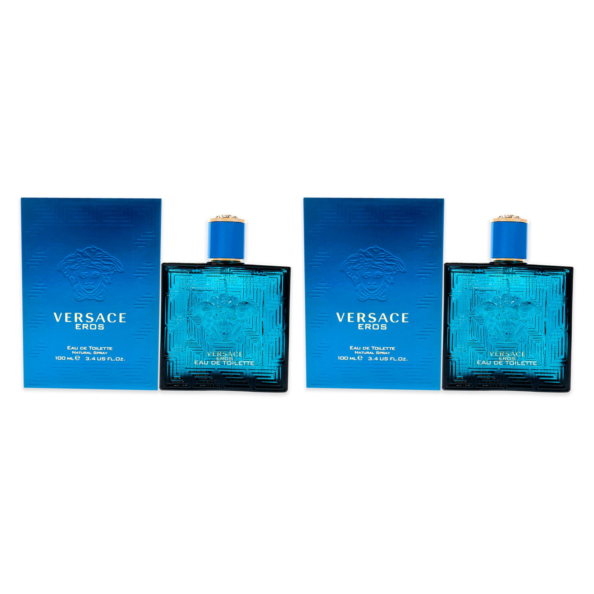 Versace Eros by Versace for Men - 3.4 oz EDT Spray - Pack of 2