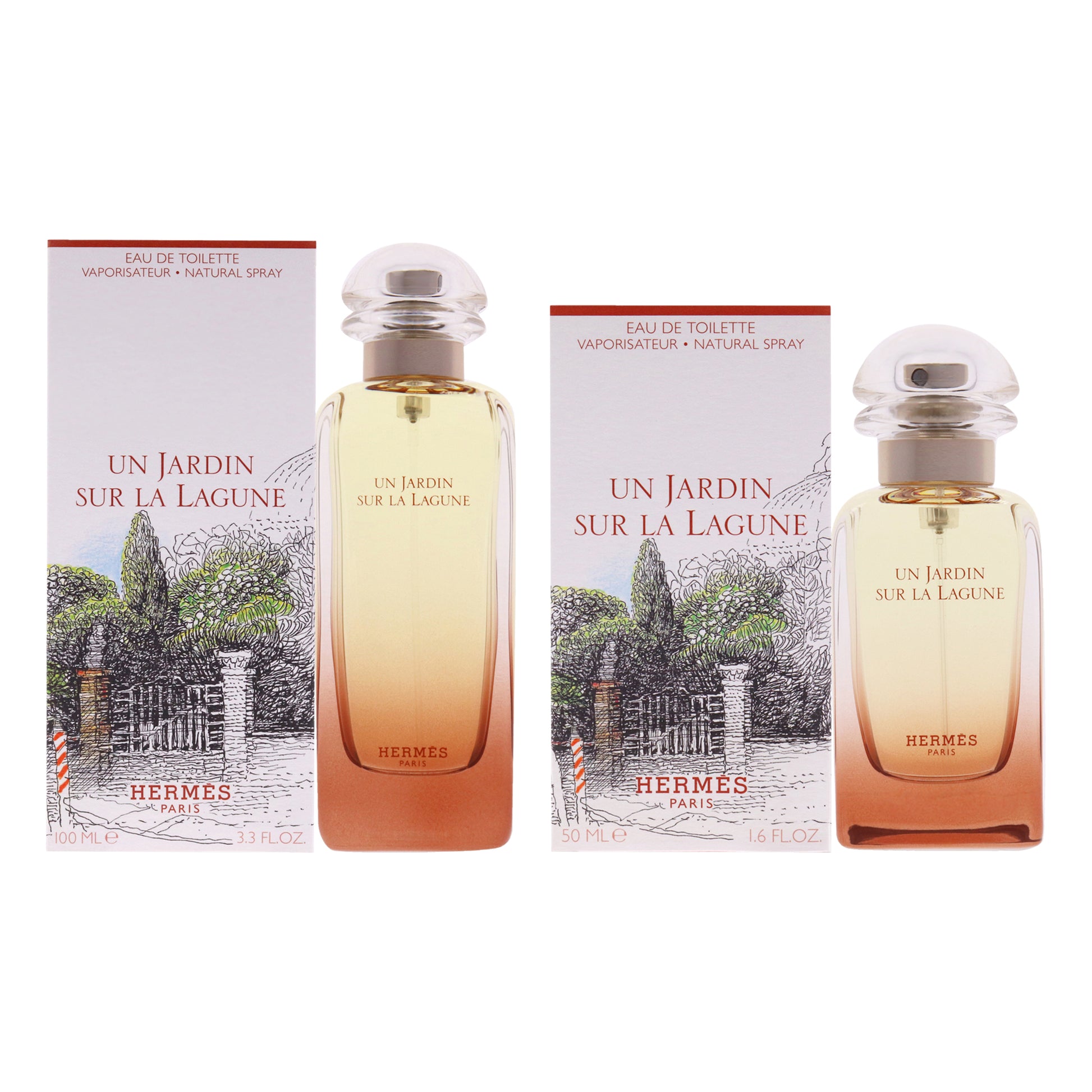 Un Jardin Sur La Lagune Kit by Hermes for Unisex - 2 Pc Kit 3.3oz EDT Spray, 1.6oz EDT Spray