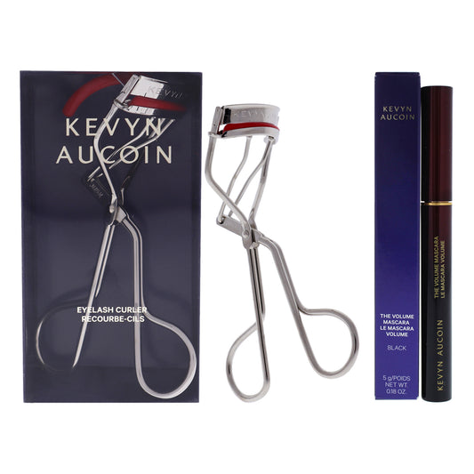 Eyelash Curler and The Volume Mascara Kit by Kevyn Aucoin for Women - 2 Pc Kit 0.18oz Mascara - Black, Eyelash Curler