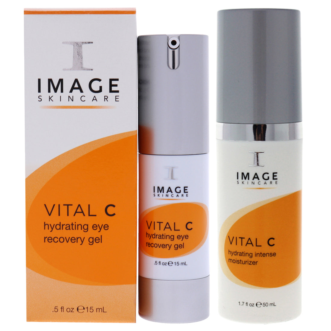 Vital C Hydrating Eye Recovery Gel and Vital C Hydrating Intense Kit by Image for Unisex - 2 Pc Kit 0.5oz Gel, 1.7oz Moisturizer