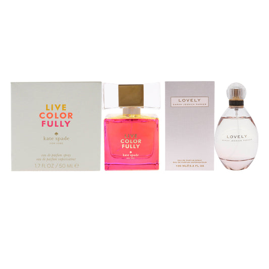 Lovely and Live Colorfully Kit by Various Designers for Women - 2 Pc Kit 3.4oz EDP Spray, 1.7oz EDP Spray