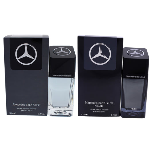 Mercedes-Benz Select and Select Night Kit by Mercedes-Benz for Men - 2 Pc Kit 3.4oz EDT Spray, 3.4oz EDP Spray