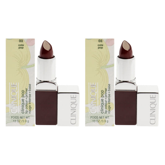 Clinique Pop Lip Colour + Primer - 03 Cola Pop by Clinique for Women - 0.13 oz Lipstick - Pack of 2