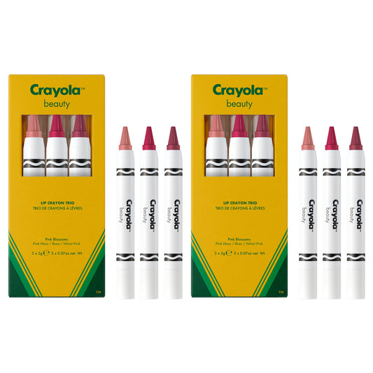 Crayola Crayon Trio - Pink Blossoms by Crayola for Women - 3 x 0.07 oz Lipstick Rose, Pink Haze, Velvet Pink - Pack of 2