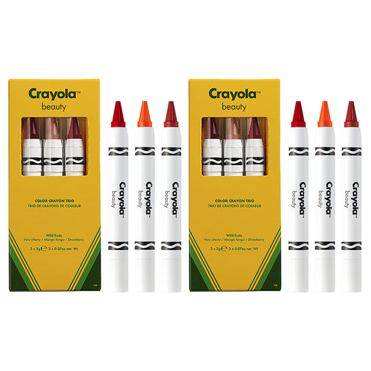 Crayola Crayon Trio - Wild Fruits by Crayola for Women - 3 x 0.07 oz Lipstick Very Cherry, Mango Tango, Strawberry - Pack of 2