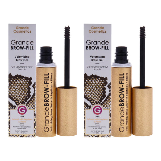 Grande Browfill Tinted Brow Gel - Dark by Grande Cosmetics for Women - 0.14 oz Eyebrow Gel - Pack of 2