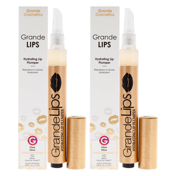 Grande Lips Hydrating Lip Plumper - Clear Gloss by Grande Cosmetics for Women - 0.08 oz Lip Gloss - Pack of 2