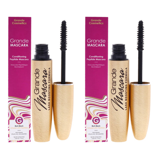 GrandeMASCARA Conditioning Peptide Mascara - Black by Grande Cosmetics for Women - 0.20 oz Mascara - Pack of 2