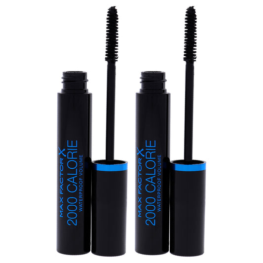 2000 Calorie Mascara Waterproof - Black by Max Factor for Women - 9 ml Mascara - Pack of 2