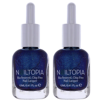 Bio-Sourced Chip Free Nail Lacquer - Shooting Stars by Nailtopia for Women - 0.41 oz Nail Polish - Pack of 2