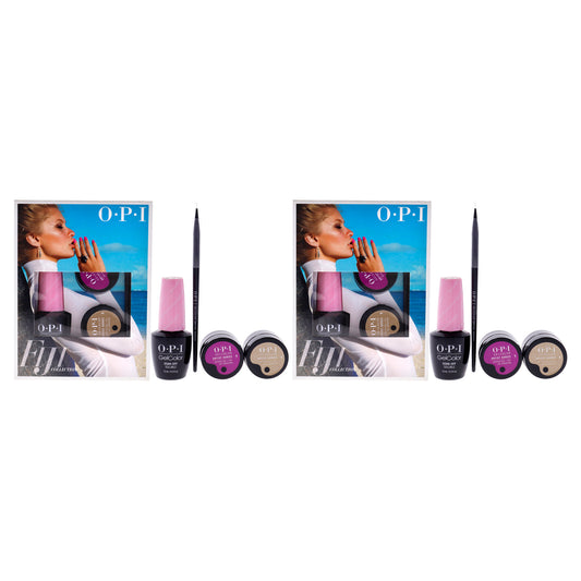 Fiji GelColor and Artist Series Trio - 1 - Pack of 2 by OPI for Women - 3 Pc 0.5oz GelColor - Getting Nadi On My Honeymoon, 0.21oz Artist Series - Bronze Has More Fun, 0.21oz Artist Series - Rate V for Violet, Artist Series Mini Striper Brush