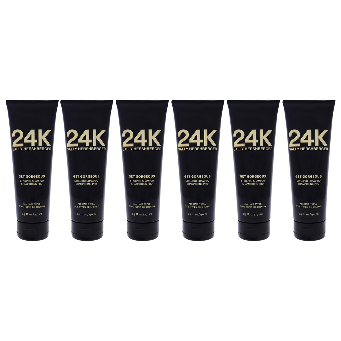 24K Get Gorgeous Shampoo by Sally Hershberger for Unisex - 8.5 oz Shampoo - Pack of 6