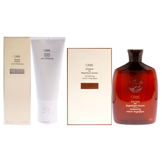 Silverati Conditioner and Shampoo For Magnificent Volume Kit by Oribe for Unisex - 2 Pc Kit 6.8oz Conditioner, 8.5oz Shampoo