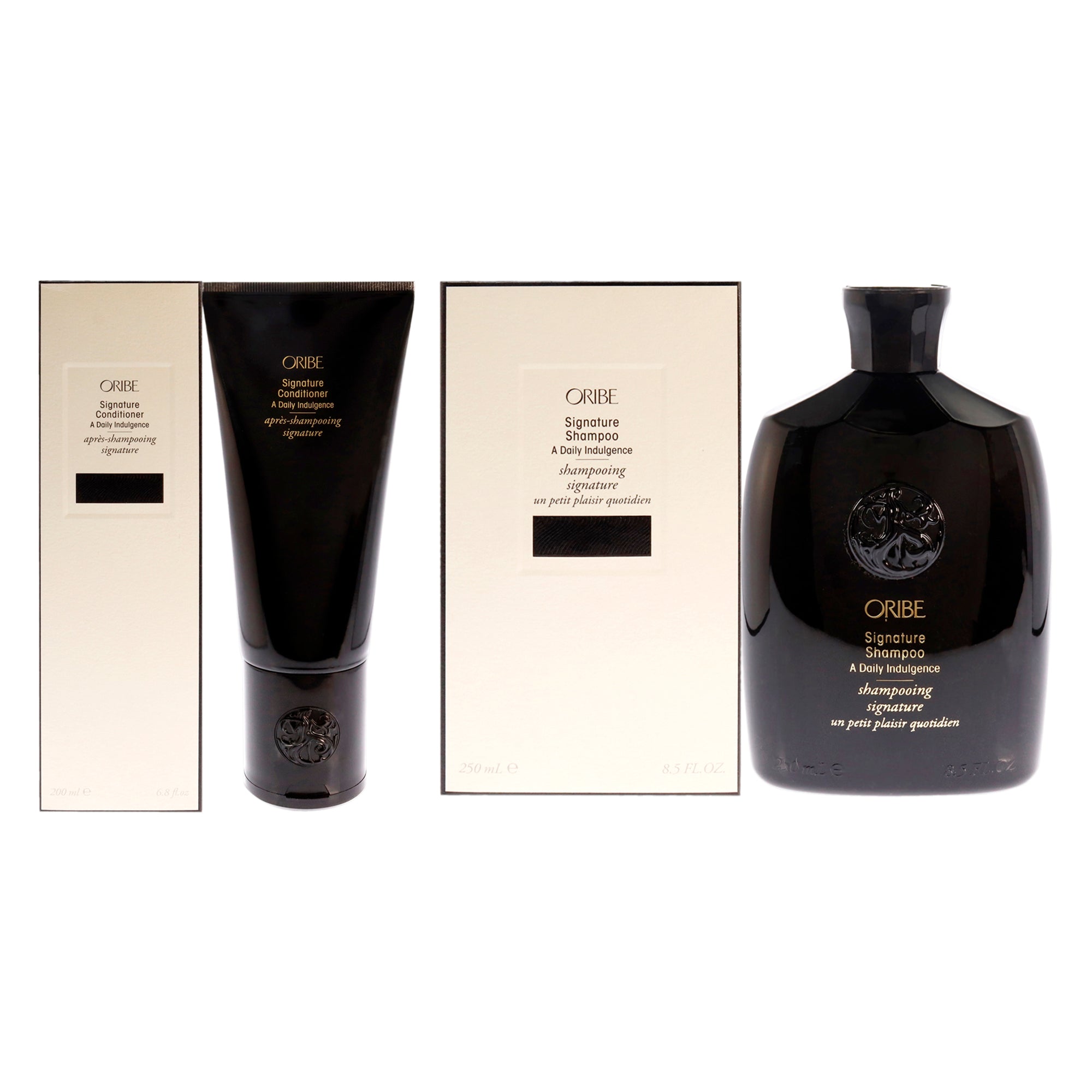 Signature Shampoo and Signature Conditioner Kit by Oribe for Unisex - 2 Pc Kit 8.5oz Shampoo, 6.8oz Conditioner