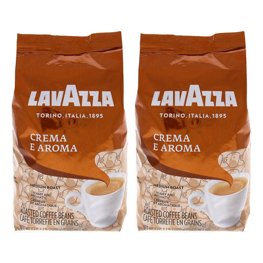 Crema e Aroma Roast Whole Bean Coffee by Lavazza for Unisex - 35.2 oz Coffee - Pack of 2