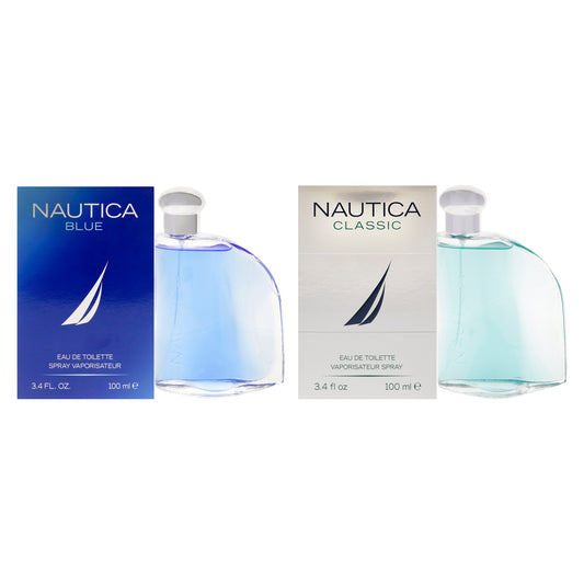 Nautica Classic Blue Kit by Nautica for Men 2 Pc Kit 2 x 3.4oz EDT Spray