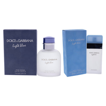 Light Blue Kit by Dolce and Gabbana for Unisex - 2 Pc Kit 2.5 oz EDT Spray, 1.6 oz EDT Spray