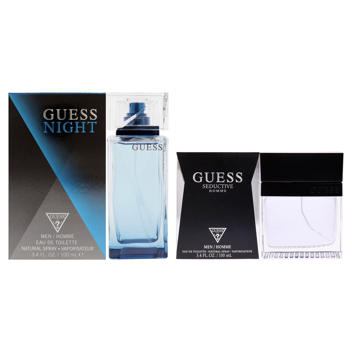 Guess Kit by Guess for Men - 2 Pc Kit 3.4oz Guess Night EDT Spray, 3.4oz Guess Seductive EDT Spray