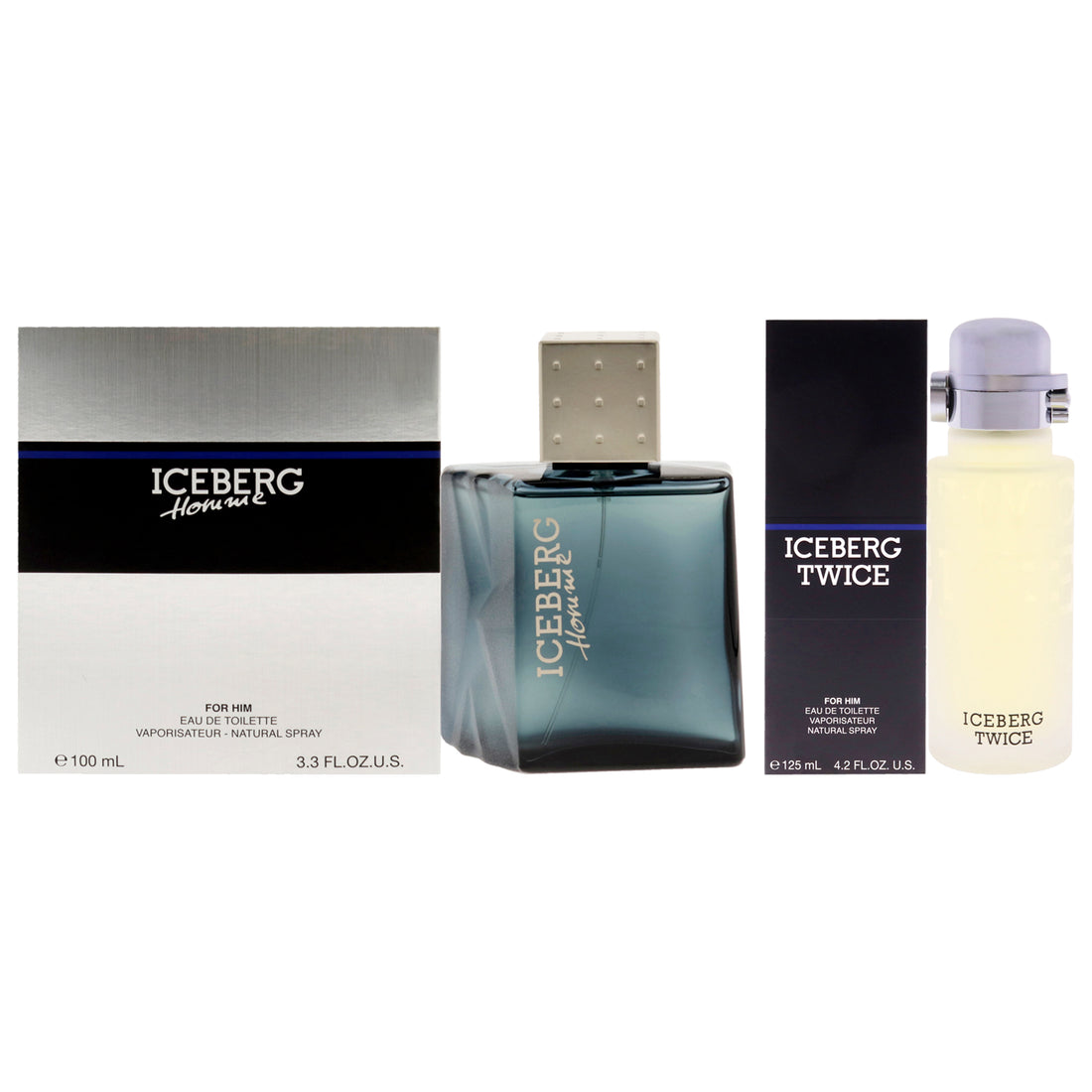 Iceberg Homme Kit by Iceberg for Men - 2 Pc Kit 3.3 oz EDT Spray, 4.2oz Iceberg Twice EDT Spray