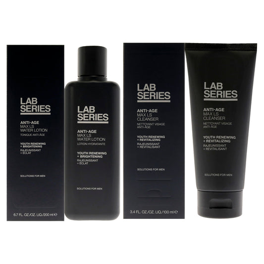 Anti-Age Max LS Kit by Lab Series for Men - 2 Pc Kit 3.4oz Cleanser, 6.7oz Water Lotion