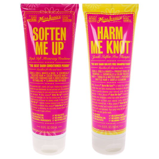 Harm Me Knot and Soften Me Up Kit by Miss Jessies for Unisex - 2 Pc Kit 8.5oz Shampoo, 8.5oz Conditioner