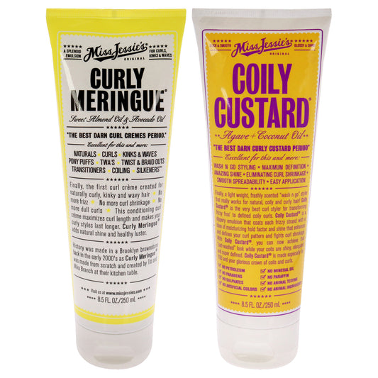Coily Custard and Curly Meringue Kit by Miss Jessies for Unisex - 2 Pc Kit 8.5oz Emulsion, 8.5oz Cream