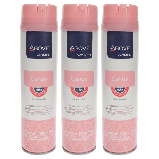48 Hours Antiperspirant Deodorant - Candy by Above for Women - 3.17 oz Deodorant Spray - Pack of 3