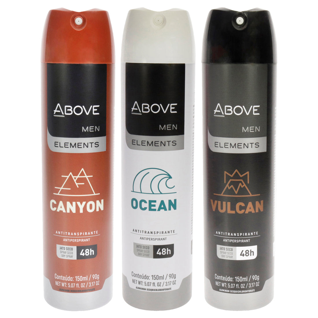 48 Hours Element Antiperspirant Deodorant - Canyon by Above for Men - 3.17 oz Deodorant Spray - Pack of 3