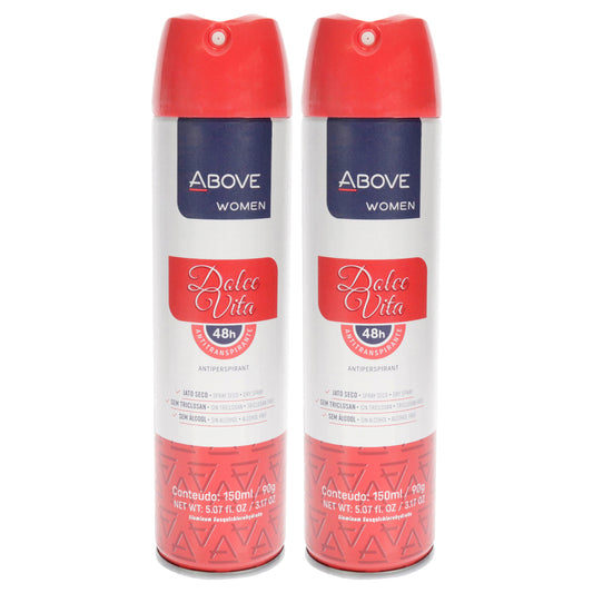 48 Hours Antiperspirant Deodorant - Dolce Vita by Above for Women - 3.17 oz Deodorant Spray - Pack of 2