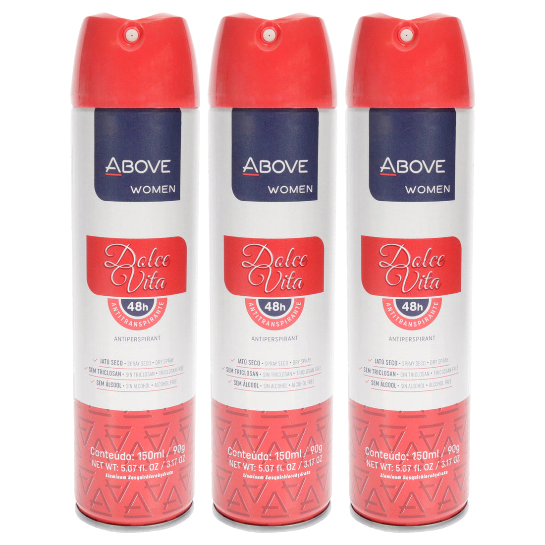 48 Hours Antiperspirant Deodorant - Dolce Vita by Above for Women - 3.17 oz Deodorant Spray - Pack of 3