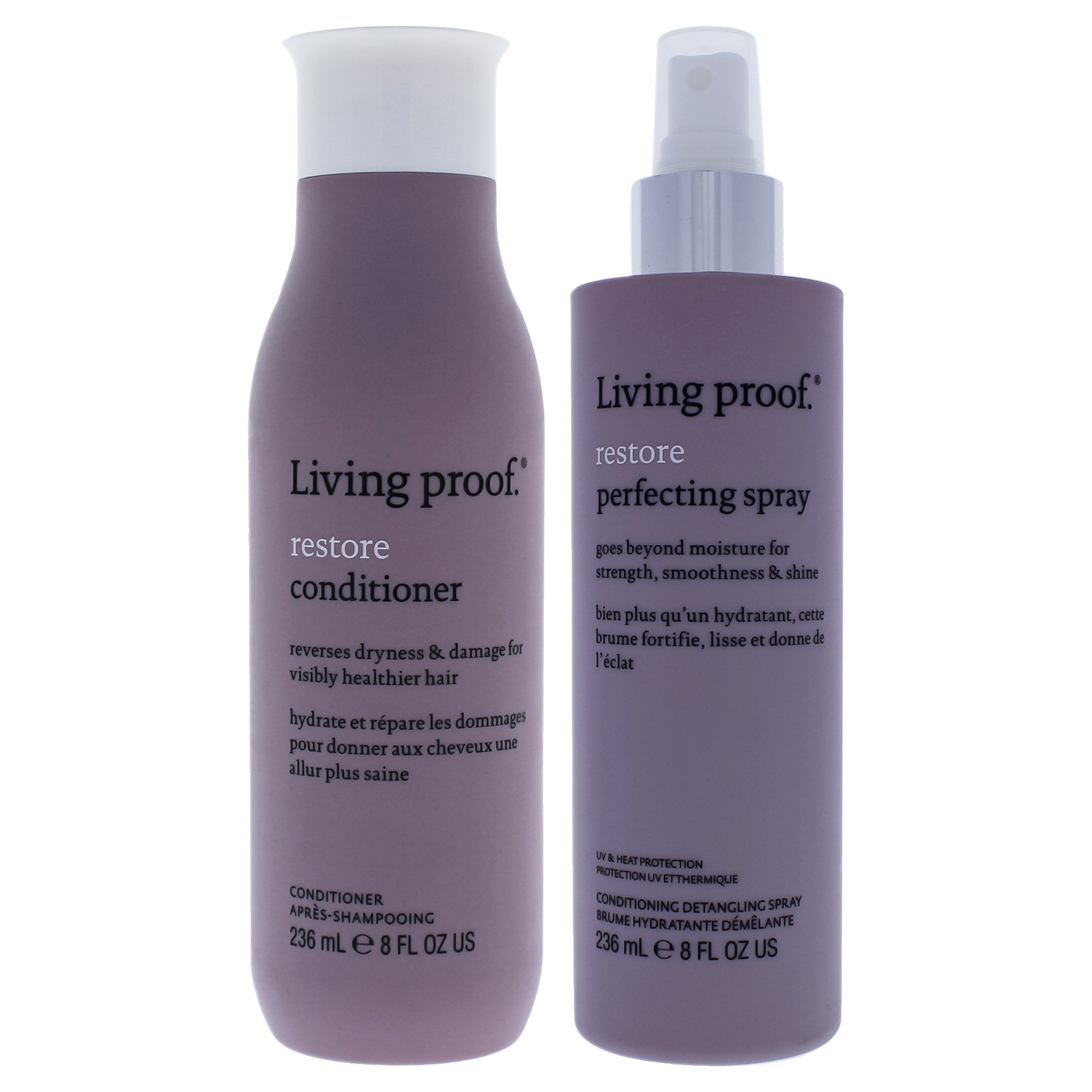 Restore Kit by Living Proof for Unisex - 2 Pc Kit 8oz Conditioner, 8oz Hair Spray