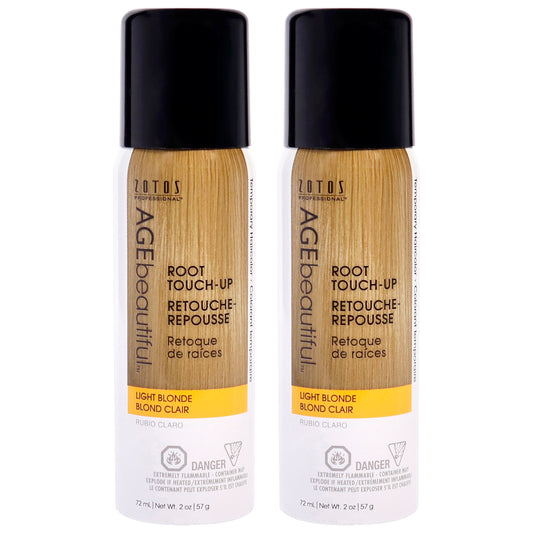 Root Touch Up Temporary Haircolor Spray - Light Blonde by AGEbeautiful for Unisex - 2 oz Hair Color - Pack of 2