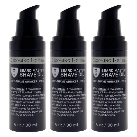 Bear Master Shave Oil by Grooming Lounge for Men - 1 oz Oil - Pack of 3