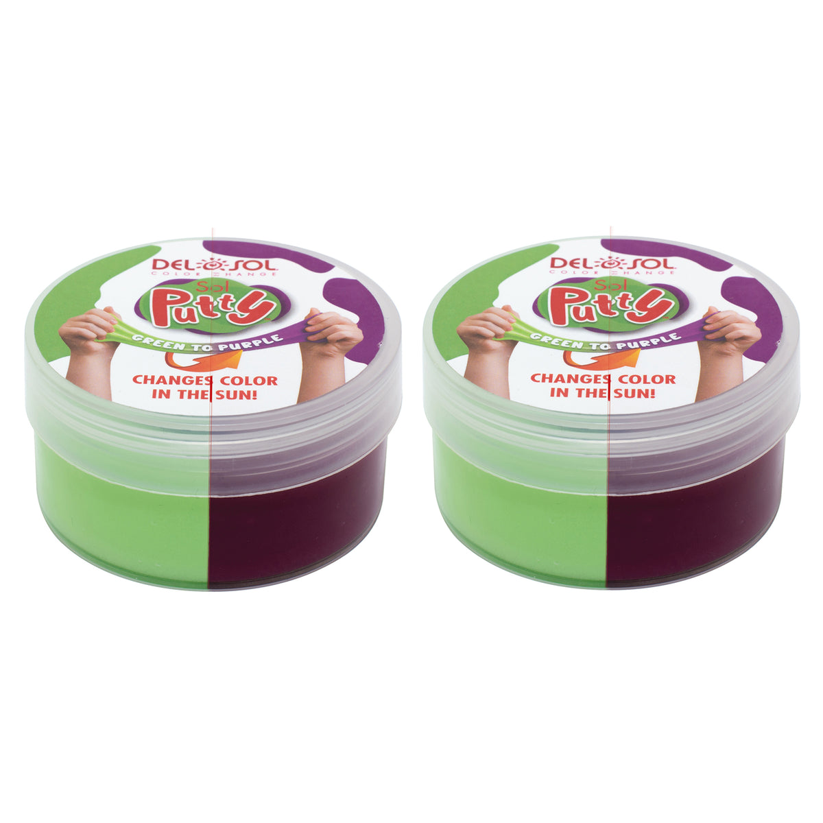 Color-Changing Sol Putty - Green to Purple by DelSol for Unisex - 1 Pc Putty - Pack of 2