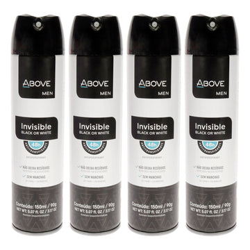 48 Hours Antiperspirant Deodorant - Invisible by Above for Men - 3.17 oz Deodorant Spray - Pack of 4