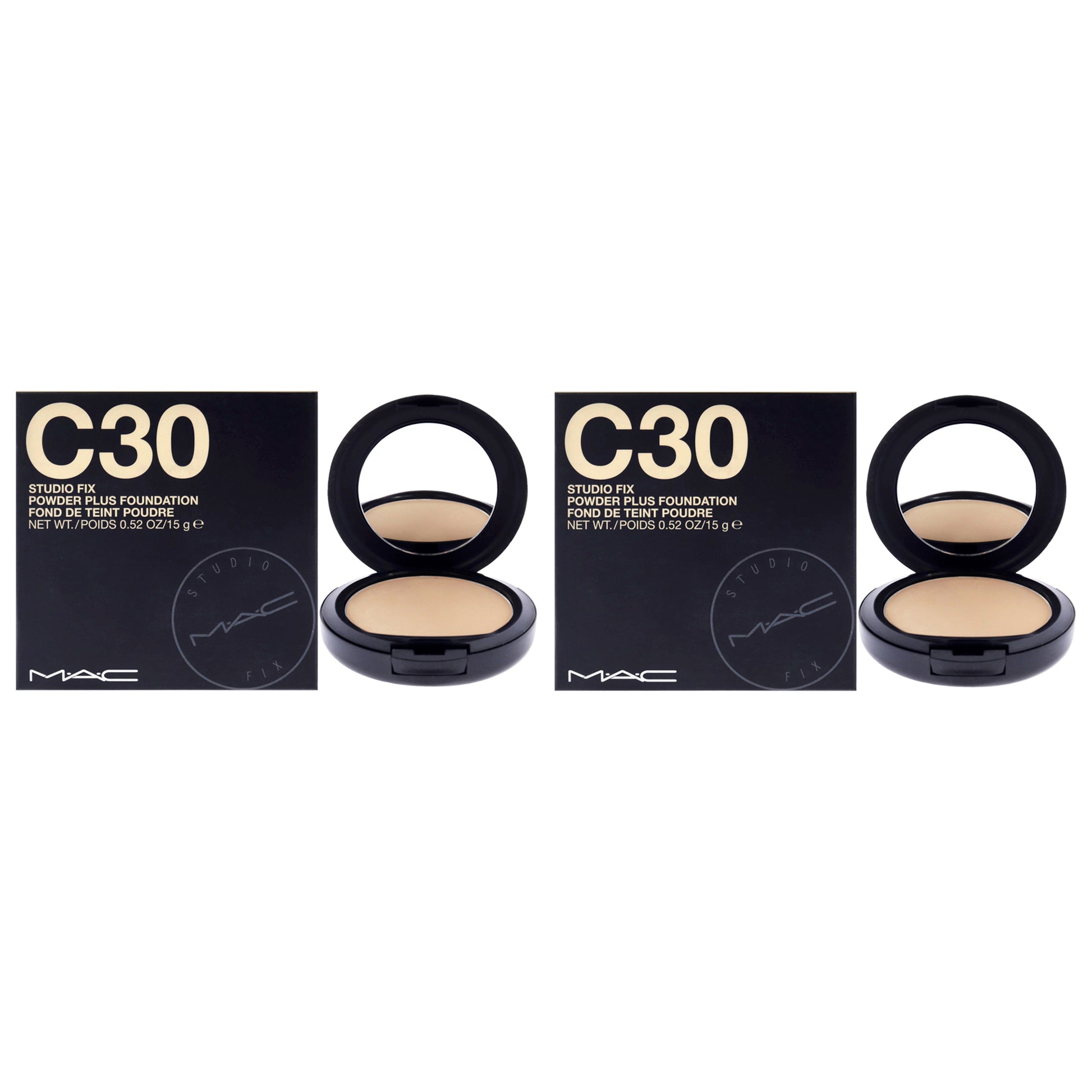 Studio Fix Powder Plus Foundation - C30 by MAC for Women - 0.52 oz Foundation - Pack of 2