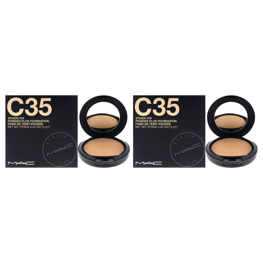 Studio Fix Powder Plus Foundation - C35 by MAC for Women - 0.52 oz Foundation - Pack of 2