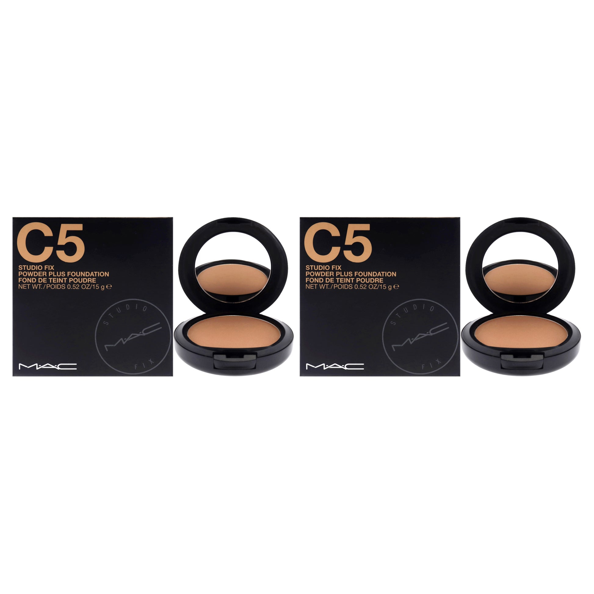 Studio Fix Powder Plus Foundation - C5 by MAC for Women - 0.52 oz Foundation - Pack of 2